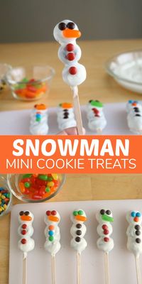 These snowman mini cookie treats are the perfect indoor snow day fun for kids.