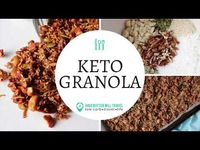 A delicious healthy keto granola recipe. Homemade grain free granola made easy using nuts, coconut, sweetener and spices.