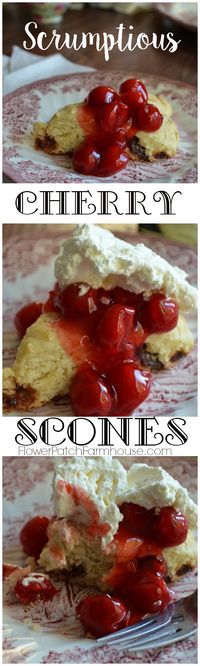 A fabulous taste treat, great with afternoon tea or a cup of coffee. Enjoy these scrumptious cherry scones. FlowerPatchFarmhouse.com
