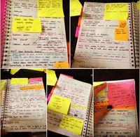 My hand written chapter outlines for the last half of Keepers