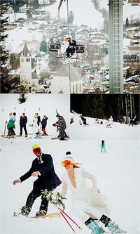 Emily & Johan ski the Ganslern slope after their Kitzbühel wedding at the Ganslern Alm by Wild Connections Photography