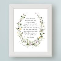 Irish Blessing Art Print | May the road rise up to meet you. Ireland Wedding Gift | New Home Gift | Wall Home or Office Decoration