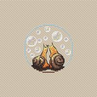 Silhouettes. Bubbles cross stitch pattern designed by Irina Konoplich. ATTENTION! Fabric and threads are not included! Cross stitch patterns are intended for personal use only and can't be distributed any way.