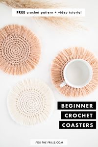 Beginner Boho Coasters - free pattern video tutorial | For The Frills