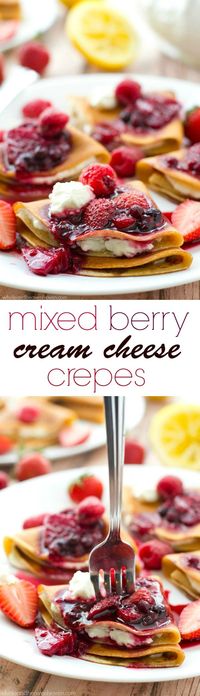 Mixed Berry Cream Cheese Crepes