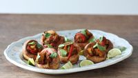 A delicious tofu curry is used to fill lightly spiced Yorkshires for a canapé with a difference.