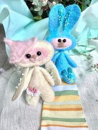 Chętnie udostępniam ten artykuł z mojego sklepu #etsy: Wool Easter Bunny Rabbit, Felt Easter Bunny Plush Rabbit Toy Personalized,Bunny Doll Easter Gift,Flower Girl Proposal Wedding Gifts