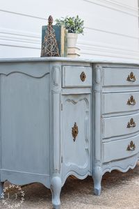 French Provincial Buffet Makeover with Aviary Milk Paint | Lost & Found