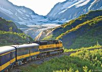 Admire the highest mountain in North America from a transparent dome car.
