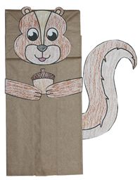 Free pdf pattern to make a squirrel (or chipmunk) paper bag puppet. Need a puppet with a moving mouth? Our Squirrel Hand Puppet Sewing Pattern is available at our store. Visit our store to see all of the other animal sewing patterns that we carry. We also have person/people puppet sewing patterns too!