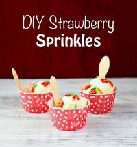 DIY-Strawberry-Sprinkles - Strawberry Royal Icing Transfers | The Bearfoot Baker #bearfootbaker #edibleart #royalicing #transfers #strawberry #sprinkles #royalicingtransfers #greatforvalentinesday #cutetransfers