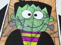 Halloween Frankenstein colouring pages