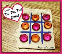 Easy Homemade Tic Tac Toe Game. Fun game to make as a class gift or party favor. You can also include one in an Operation Christmas Child shoebox gift.