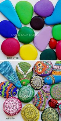 How to paint pebbles and stones- a fun project for the kids!