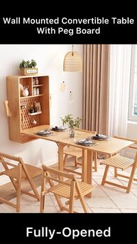 The wall mounted convertible table has a foldable and expandable function, which is very suitable for small spaces and provides extra work and storage space for your life. The table can be folded and placed flat against the wall when not in use.