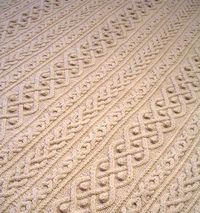 Knitting Pattern for Hugs, Kisses & Cables Blanket - Afghan with various cable sections including xoxo cables. SIZE: approx 54 inches x 69 inches. Bulky yarn. Designed by Rachael Rabbit