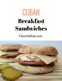 Create a breakfast masterpiece with Cuban Breakfast Sandwiches. These sandwiches turn the traditional Cuban ham & cheese sandwich into a perfect breakfast sandwich with ham, Swiss cheese, and pickles with a fried egg on a crispy English muffin.