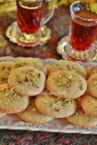 Ghorabieh (Qurabiya) is a soft and chewy almond cookie that is served in Nowruz, at weddings and most Eyds in Tabriz, Iran. Tabriz is famous for its Ghorabieh