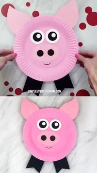 Cute pig craft for Peppa Pig read aloud unit