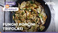 FUNGHI PORCINI TRIFOLATI - RICETTA PERFETTA E SUPER SEMPLICE - "Dalla pulizia perfetta dei funghi a una cottura semplicissima in padella: oggi prepariamo insieme i funghi porcini trifolati! Con aglio e prezzemolo per esaltarne il sapore, saranno perfetti per accompagnare i vostri secondi piatti preferiti, condire le tagliatelle...o semplicemente da gustare su una croccante bruschetta!". Video di Giallo Zafferano.