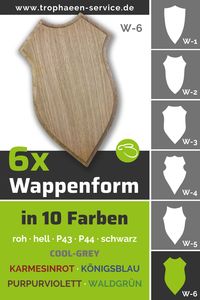 Das etwas andere Trophäenschild für die Rehbocktrophäe – die Wappenform. Die handgefertigten Gehörnbrettchen sind aus massivem Eichenholz und in 6 verschiedenen Formen und 10 verschiedenen Farben erhältlich. #jagd #jakt #hunt #trophäenschild #wappen #trophäenservice #trend #modern