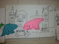 Mrs. Werner's Art Room: Kindergarten Architecture Drawings based on book "If the Dinosaurs Came Back"
