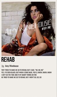 minimal poster of the song rehab by amy winehouse