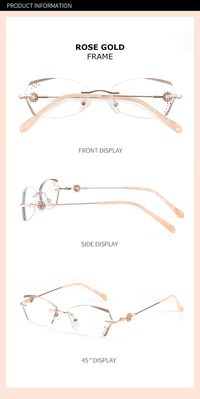 Chashma Women's Rimless Diamond Cut Titanium Frame Glitter Edged Eyegl – FuzWeb
