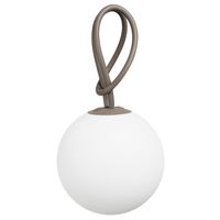 The Bolleke Outdoor Portable Light is a convenient portable lamp perfect to use outside or inside, in a living room, bedroom, or garden. Choose from 3 light brightness modes to create the perfect setting. Simply charge it with the USB portal on top and enjoy up to 24 hours of light. Available in Taupe, Light Grey, Red, or Industrial Green. Includes 1 watt chargeable LED module. 7.9 inch diameter x 39 inch loop length.