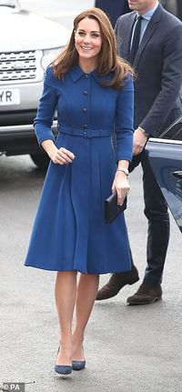 11/14/2018 - Kate opted for a recycled Eponine London dress in Rotherham this morning. The couple will officially open McLaren Automotive’s new Composites Technology Centrem, before travelling to Barnsley’s local Centrepoint hostel