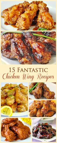 Celebrate National Chicken Wing Day with any of these 15 Fantastic Chicken Wing Recipes - baked, grilled or fried! From classic Honey Garlic to Blueberry Barbecue or Baked Kung Pao, find your fave wings here.