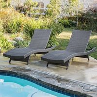 Buy Lakeport Outdoor Grey Wicker Chaise Lounge Chairs (Set of 2) by GDFStudio on Dot & Bo