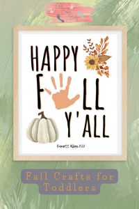 Happy Fall Y'all Hand Print Craft/ Hand Print Keepsake/ DIY Fall Craft Instant Download/ Editable Printable This is a fun DIY craft for babies, toddlers and kids! It makes a great keepsake or a special gift!