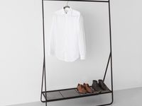 Bronze HOMERECOMMEND Heavy Metal Rack Garment Rack Clothes Rail with Double Bottom Storage Rack for Storing Shoe Boxes Modern Design Freestanding Coat Rack