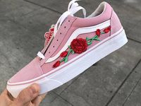 red vans with roses