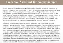 administrative assistant bio samples