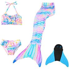 Traje De Baño Para Niñas Con Cola De Sirena Traje De Baño Para Niñas Con Cola De Sirena
