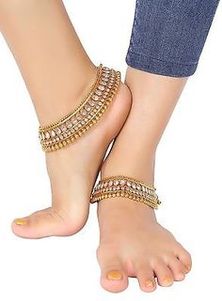 Details about Anklet Indian Gold Plated Blue CZ Chain Bridal 10" Payal Foot Anklet Set B Details about Anklet Indian Gold Plated Blue CZ Chain Bridal 10" Payal Foot Anklet Set B