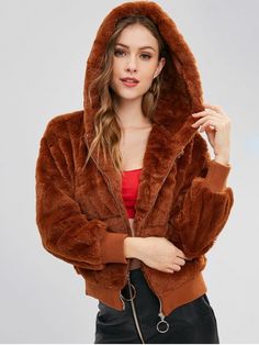 Die 534 besten Bilder zu Flauschig in 2020 | Flauschig Mittellanges Kapuzen Solide Knopf Winter Lederjacke in 2020