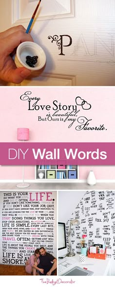 My tutorial was featured.  DIY Wall Words • Tutorials and ideas! Diy Projects To Try, Craft Projects, Diy Wall Art, Diy Art, Arts And Crafts, Ideias Diy, Do It Yourself Home