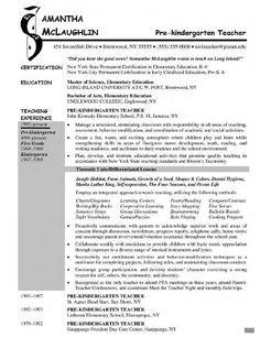 example of a resume for a teacher