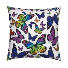 Black And White Butterfly Wings Geometric Fabric Printed by Spoonflower BTY