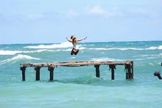 A Trampoline That Sits In Shallow Waters Off Laie Beach Park Better Waterfall Palmtrees Friends Mountians Island Ocean Sea Sand Summer Salty Trampoline Over Pounders Beach