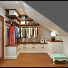 Dressing de style de style Classique par Rash_studio Attic Bedroom Designs, Attic Bedrooms, Attic Design, Bedroom Small, Interior Design, Bedroom Ideas, Extra Bedroom, Studio Interior