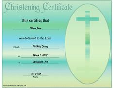 free baptism certificates templates