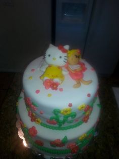 Comestible Redondo 7,5/" Winnie Pooh Cumpleaños Pastel Topper y 12 parado Toppers