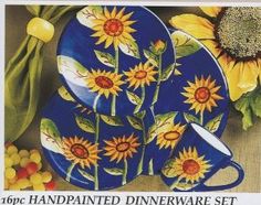 Blue Jean Chef 16-pc. Everyday Service for 4 Sunflower Dinnerware ... Blue Jean Chef 16-pc. Everyday Service for 4 Sunflower Dinnerware ...