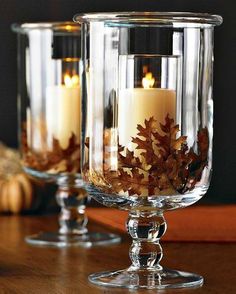 Short Gold Leaf Votive Candle Holder autumn decor autumn decorations autumn gift autumn table decor gift for women
