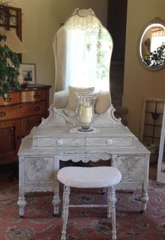 Antique BLACK DRESSING TABLE and MIRROR French Vintage Shabby Chic ... Antique BLACK DRESSING TABLE and MIRROR French Vintage Shabby Chic ...