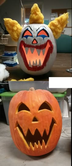 dollar yardsale find turned into theme pumpkin created by emergencyfan for le chat noirs 2015